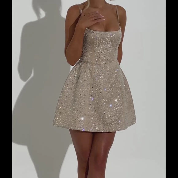 ❕SALE❕ Babyboo Angelique Champagne Mini Dress - Picture 3 of 9